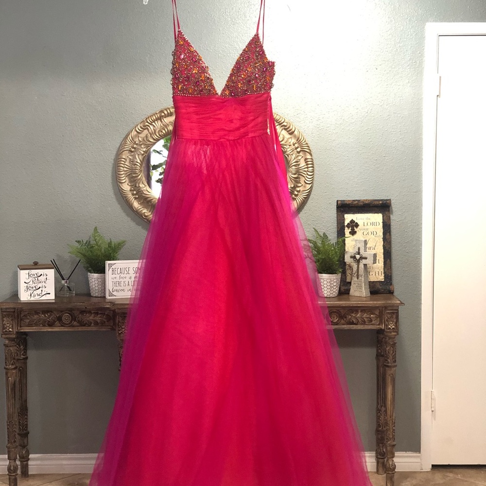 Beautiful pink prom dress